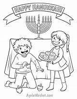 Hanukkah Coloring Pages Kids Printable Keshet Ayelet Celebrating Pdf sketch template