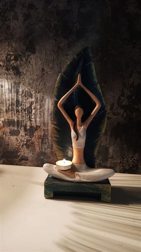 yoga lady pose yoga  sculpture yoga candle etsy yoga candles