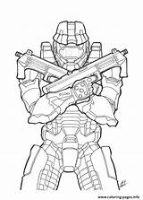 Halo Coloring Pages Master Chief Spartan Getcolorings Color sketch template