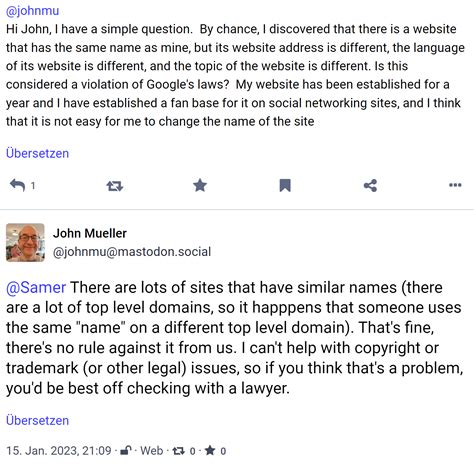 google mehrere websites mit dem gleichen namen verstossen nicht gegen