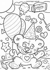 Geburtstag Ausmalbilder Ausmalbild Kindergeburtstag Geburtstagsfeier Malvorlage Feiern sketch template