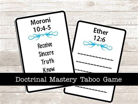 Book Of Mormon Doctrinal Mastery Taboo Game Seminary Etsy Doctrinal