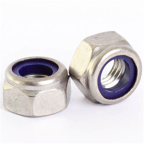 nyloc nut  pack mm nylon insert lock nuts  stainless steel