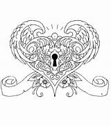 Coloring Pages Heart Tattoo Skull Adult Choose Board sketch template
