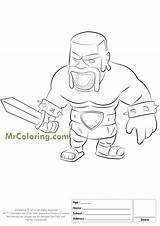 Clash Coloring Clans Pages Royale Barbarian Printable sketch template