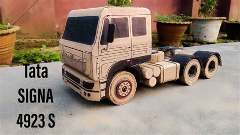 rc heavy truck  cardboard tata signa   youtube