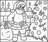 Christmas Santa Coloring Printable Number Claus Color Pages Printables Kids Coloritbynumbers Sheets Visit Easy sketch template