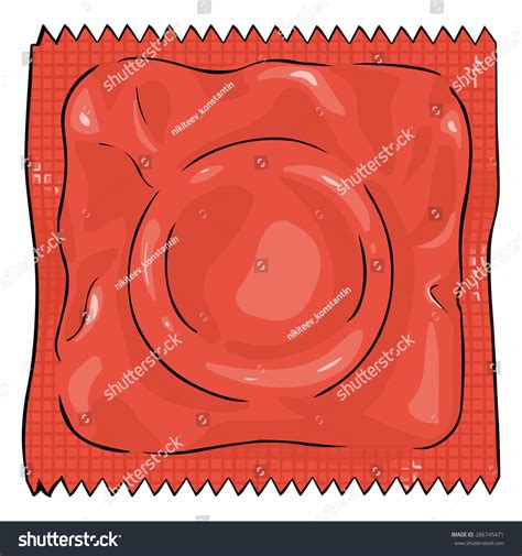 vector single cartoon condom red package stock vector 286745471 shutterstock
