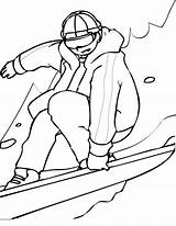 Coloring Snowboard Pages Snowboarding Winter Playing Season Man Netart sketch template