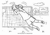 Colouring Goalkeeper Soccer Print Kleurplaten sketch template