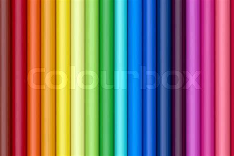 ordered color bars  spectrum color pencils perfectly aligned