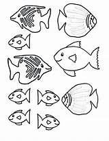 Fish Template Coloring Pages Printable Templates Fishes Kids Saltwater Print Loaves Cutouts Kissing Lips Craft Crafts Color Underwater Ocean Sea sketch template