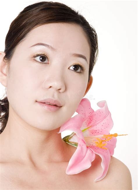 asian girl  beautiful skin  spa stock photo image
