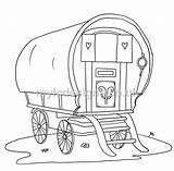 Gypsy Caravan Wagon Coloring Pages Colouring Vintage Printable Tattoo Related Dessin Choose Board Draw Template sketch template