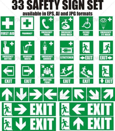 emergency sign emergency exit signs emergency health  safety