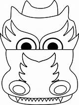 Dragon Chinese Head Template Face Coloring Year Kids Drawing Lion Dragons Children Simple Craft Clipart Crafts Pages Cliparts Paper Easy sketch template