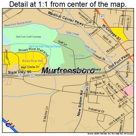 murfreesboro tennessee street map
