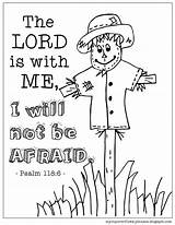Coloring Pages Fall School Sunday Kids Bible Sheets Will Afraid Verses Jesus Psalm Stories Lord Scarecrow Mycupoverflows Lessons Halloween Visit sketch template