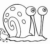 Spongebob Squarepants Coloring Pages Gary Printable Snail Pet sketch template