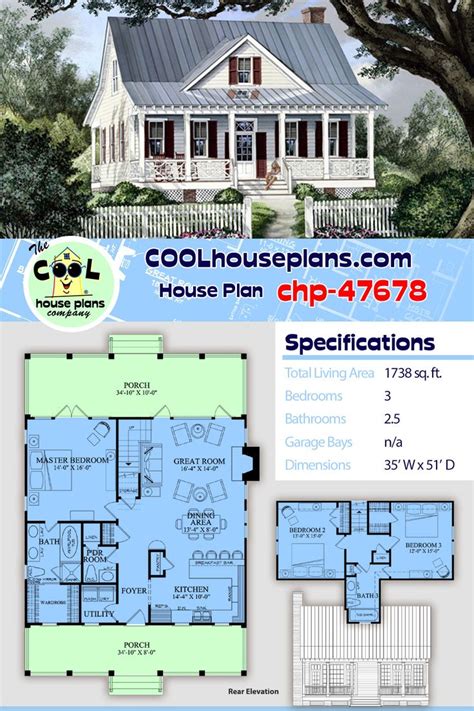 southern style cottage home plan chp   cool house plans cottage house plans southern