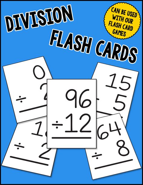 printable division flash cards