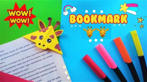 origami bookmark giraffe  membuat origami pembatas buku jerapah origami easy youtube