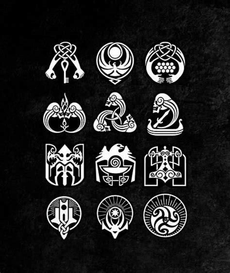 skyrim symbols  factions  guilds design elder scrolls tattoo