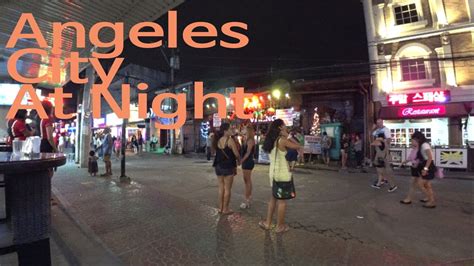 angeles city walking street just view at night philippine