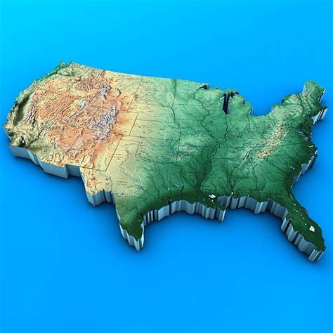 Usa Map 3d Model Cgtrader