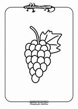 Coloring Grape Grapes Fruits Easy Kids Pages Clipart Drawing Kindergarten Simple Popular Toddlers Library sketch template