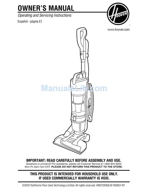 hoover uh owners manual   manualslib