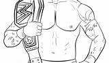 Wwe Reigns Championship Wrestlers Getdrawings Rollins Getcolorings Colorin sketch template