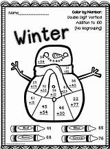 Winter Addition Color Worksheets Number Math Coloring Choose Board Kindergarten sketch template