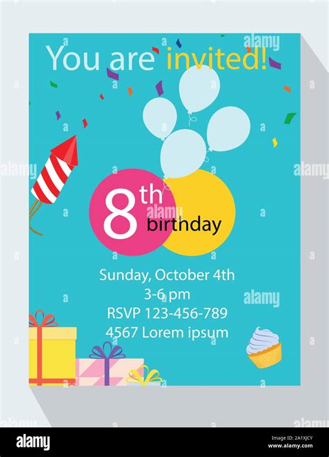 birthday party invitation card   invited  birthday stock