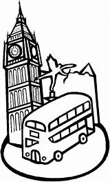 Ben Bus Anglais Angleterre Colorier England sketch template