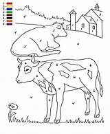 Nummer Boerderij Farm Kleur Kleurplaten Zahl Kleuren Animaatjes Stemmen Xcolorings Cows sketch template
