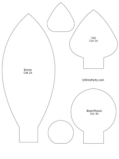 printable dog ear headband template customize  print