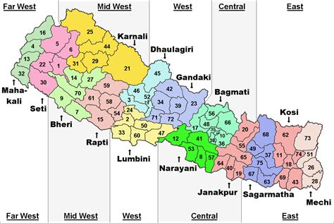 Carte Régions Népal Carte Des Régions De Népal