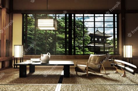 Interior Design Modern Living Room With Katana Lamp