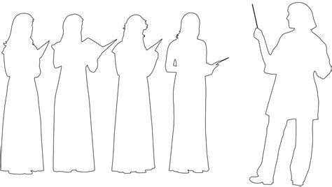 choir silhouette  vector silhouettes