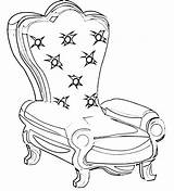 Coloring Pages Armchair Fauteuil Coloriage Chair sketch template