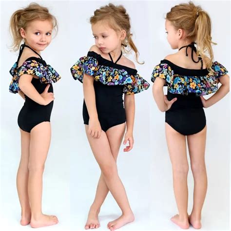 children baby girl swimsuit flower ruffles bikini toddler swimwear kid girl beachwear