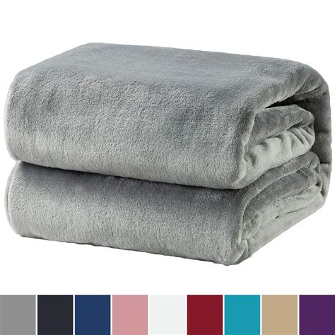 bedsure plaid couverture polaire gris xcm couverture de lit