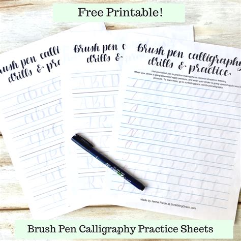 hand lettering printable calligraphy practice sheets