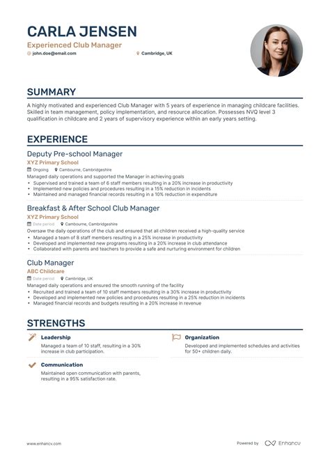 club manager resume examples guide