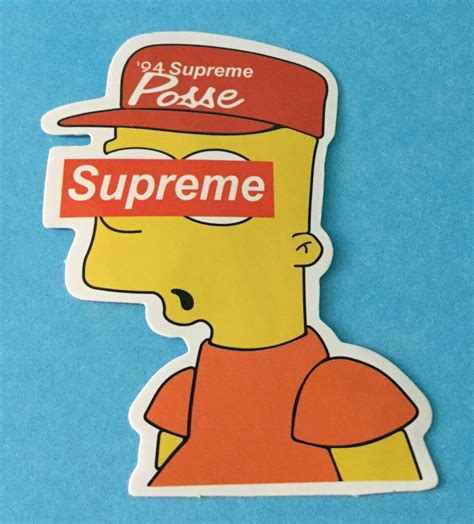 Simpsons Hip Hop 94 Supreme Posse Bart Simpson Skateboard Laptop Bumper