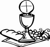 Communion Holy Coloring Pages Catholic Clipart Chalice Kids Host Line 1st sketch template