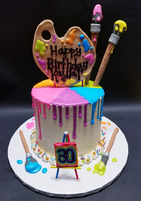 artist themed birthday cake rcakedecorating