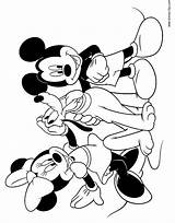 Mickey Pluto Minnie Mouse Coloring Pages Donald Goofy Friends Disneyclips Printable Daisy Duck sketch template