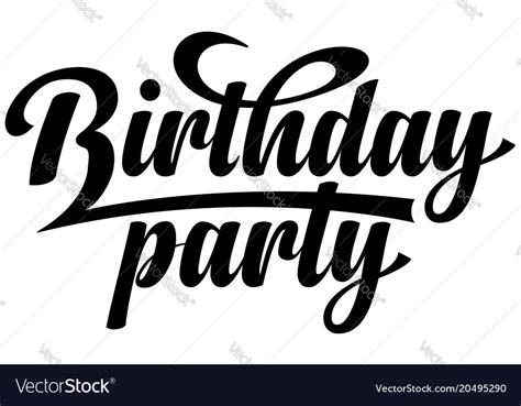 birthday party calligraphic text royalty  vector image